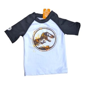 Gymboree Boys " Dinosaur Lava " Orange/Black/White Swim Rash Gaurd